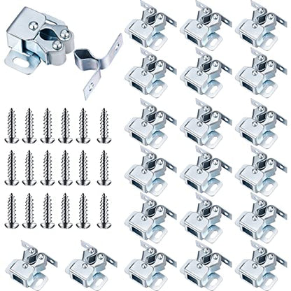 Bonuci 20 Pcs Cabinet Door Latch and Catch Hardware, Silver - color: Silver