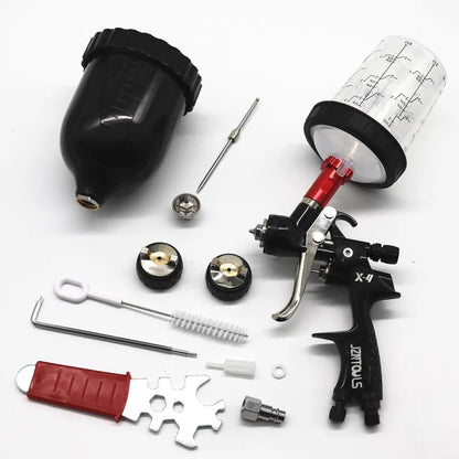 HVLP Air Spray Gun with 1.3/1.7 mm Nozzles, Gravity Feed Spray Paint Gun with 400/600ml Cup, Professional Automotive Spray Gun Kit, Spray for Car Paint, Furniture, Primers, Varnishes and Top Coats