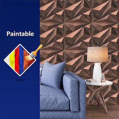 Art3dwallpanels 3D Wall Panels Diamond, PVC Antique Copper - color: Antique Copper