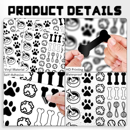 Dog Paw Wall Decals, 6 Sheets 168 Pcs - color: Paw Print