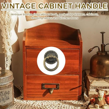 2Pcs Ring Pulls in Antique Bronze Finish, Hardware for Cabinets and Drawers (Bronze5) - color: Bronze5