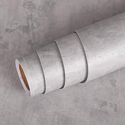 Livelynine Grey Concrete Wallpaper Peel and Stick Gray Concrete Contact Paper for Countertops Kitchen Counter Top Table Desk Wrap Waterproof Textured Industrial Wall Paper Bathroom Walls 15.8x78.8 - color: Light Grey Concrete, size: 15.8" x 78.8"