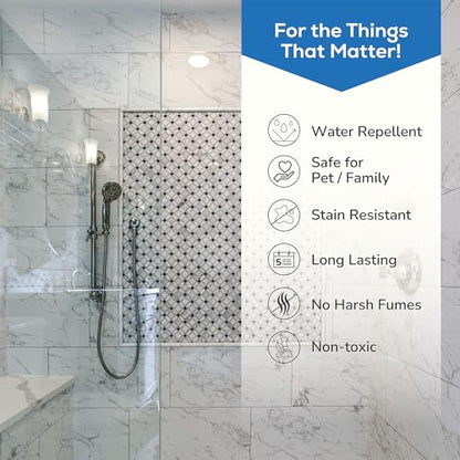 AQUA-X 16 Oz. Grout Sealer, Clear Grout and Tile Sealer, Natural Finish, Professional Grade, Indoor & Outdoor, Fast Dry and Long Lasting Protection (Pack of 2) - size: 1.00 Pound (Pack of 2)