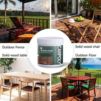 Wood Stain,16oz Black Walnut Wood Stain & Sealer in One (with Tools) - color: Black/Walnut, size: 0.5kg