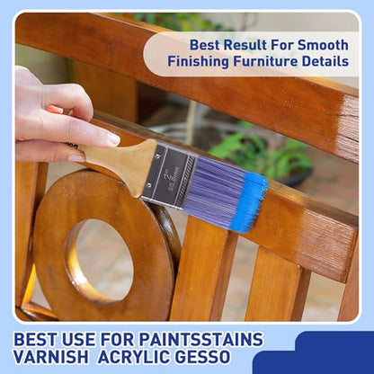 Paint Brushes - 6 Pack, 2" Flat Brushes, Paint Brush Set, Wood Paint Brushes for Walls, Stain & All Oil Paints - Home Improvement - Interior & Exterior Use - color: 6 Pack