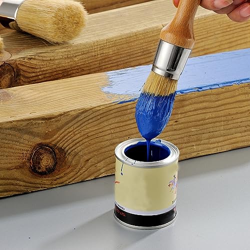 MAXMAN Chalk Paint Brush Set 4Pcs, Wax & Stencil Brushes, Natural Bristles - size: 2PCS-Large + 2PCS-Small
