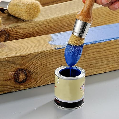 MAXMAN Chalk Paint Brush Set 4Pcs, Wax & Stencil Brushes, Natural Bristles - size: 2PCS-Large + 2PCS-Small