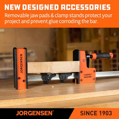 JORGENSEN 72-Inch Parallel Bar Clamps, 2-Pack Cabinet Master Bar Clamps - size: 72 Inch