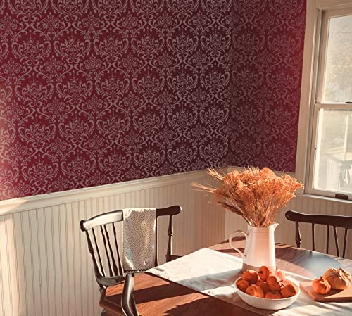 GSS Designs Damask Wall Stencil for Painting 16x24Inch Wall Stencil DIY Home Decor Stencils Paint Stencil for Walls Furniture Floors Fabric Crafts - style: Damask 16''x24''
