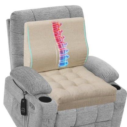 baibu Memory Foam Recliner Cushion with Lumbar Pillow, 20 x 20 x 5 in,Beige - color: Beige (Recliner Chair), size: 20x20x5 Inch (Pack of 1)