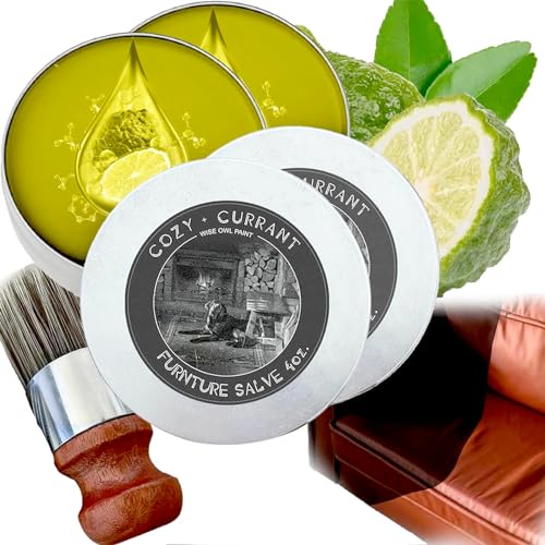 2PCS Furniture Salve for Leather, Original Leathers Recoloring Balm Wood Cleaner with Boar Bristle Brush Kit, 8oz Couch Paint Scratch Repair Conditioner Remover for Shoe Polish Couches Leathers - color: Black