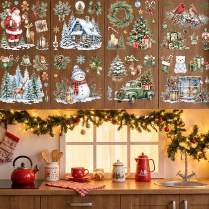 16 Pcs Christmas Winter Rub on Transfers for Crafts Furniture - color: Christmas Winter
