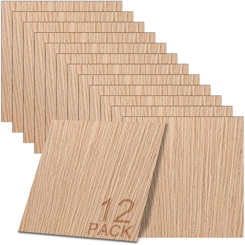 GSCIT Club 12 PCS Red Oak Wood Veneer, 8 inch x 8 inch Wood Edge Banding Pre-glued Flexible, Veneer Tape Banding for Cabinet Repair Furniture Restoration - color: Red Oak Veneer, size: 8"x 8" x 12PCS