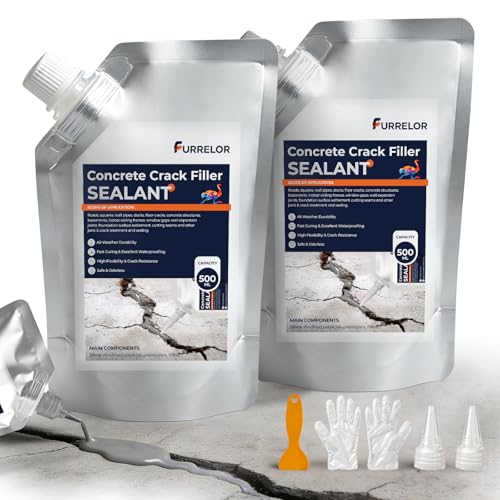 Concrete Crack Filler, 2 Pack Self Leveling Cement Magic Crack Filler 2.2LB