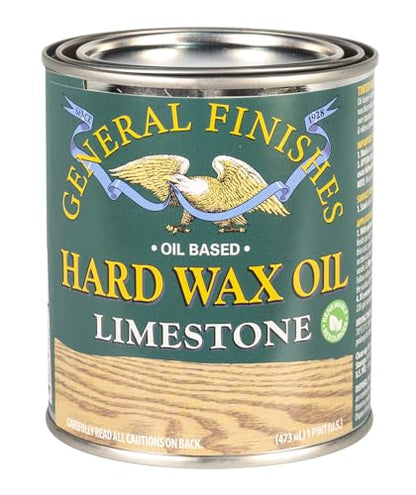 General Finishes Hard Wax Oil, 1 Pint, Limestone - color: Limestone, size: 1 Pint