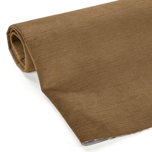 Foamma Benson Textured Microfiber Plain Velvet Upholstery Fabric by The Yard – 56" Wide Soft Fabric Ideal for DIY Sewing, Upholstery, Crafts, Chairs, Sofas and Home Décor - Earth, 1 Yard - color: Earth, size: 1 Yard