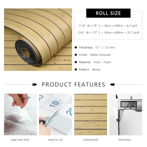 LaCheery 3D Bamboo Wall Panel Peel and Stick Slat Panels for Interior Wall Decor Acoustic Wood Panels Flexible Wooden Paneling Self Adhesive Bamboo Wallpaper for Bedroom Living Room TV Walls 11.8"x79" - size: 11.8" x 79"