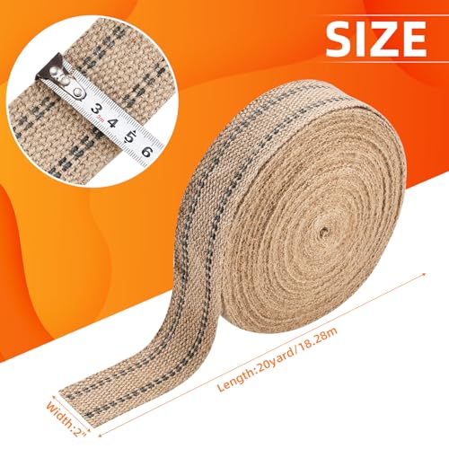 YaeCCC Jute Webbing,Upholstery Webbing for Chair,2" x20Yd Upholstery Strap - color: black, size: 2" x 20 Yd