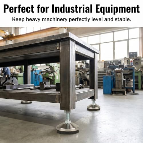 Heavy Duty Leg Leveler,M14Thread,1700 lb Capacity,2 Pcs - size: D80xM14x100,2 Pcs