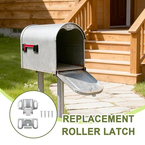 4 PCS Mailbox Roller Catch Latch with Screws Hardware Wheel Spring