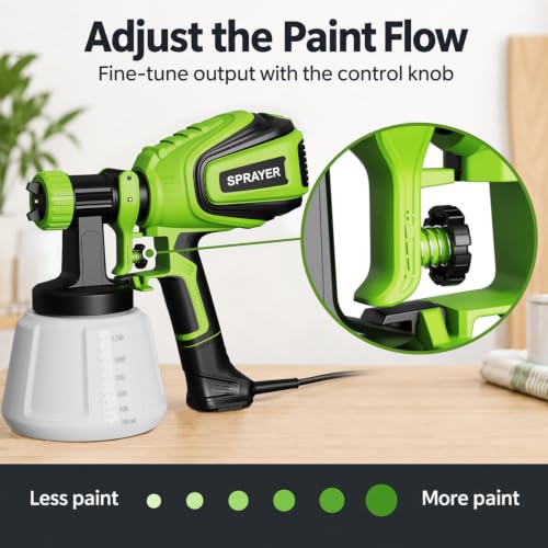 VONFORN Paint Sprayer for House Painting,700W HVLP Spray Gun Easy to Clean - color: Grass Green