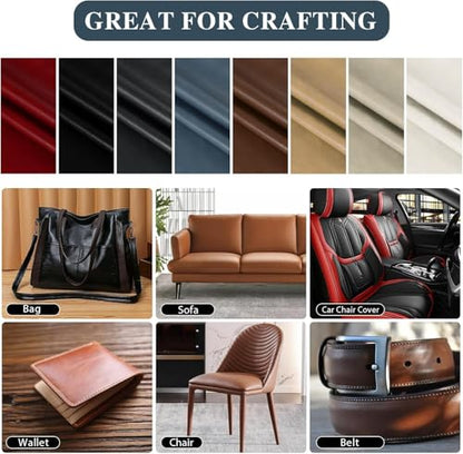 Faux Leather Fabric, Marine Vinyl Fabric 55" x 252", 1.05mm Thick Vinyl Upholstery Soft Durable Synthetic Material PU Leather by The Yard for Sofa Chairs Bags DIY Crafts Sewings, Blue 7 Yard - color: Blue, size: Continuous cut 7 Yard(55"x 252")