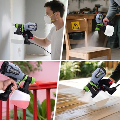 WORKPRO 600W HVLP Paint Sprayer with 4 Nozzles & 44 fl.oz Container