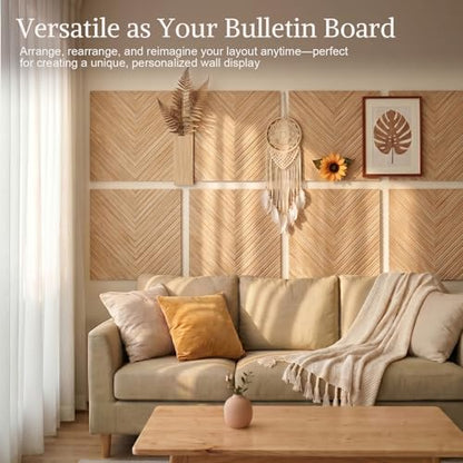 Acoustic Wall Panels, 6 Piece 23.62" X 23.62" Peel and Stick Wall Panels - color: Timber Vee Herringbone, size: 72 X 48 Inches