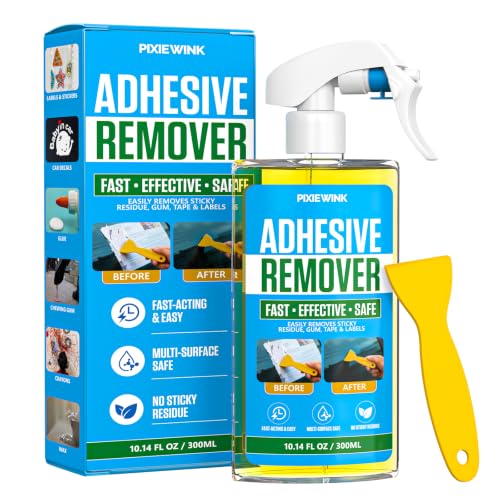 Adhesive Remover Spray with Scraper, 10 oz