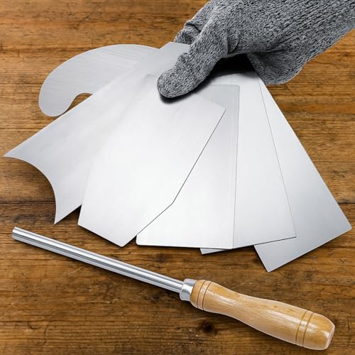 ZAVOOS 7 Pack Cabinet Scraper Burnisher Set, Multi-shaped Card Scrapers