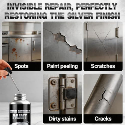 JAOJAO Silver Paint For Metal 100ml Precise Repair Effective Coverage