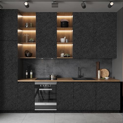Dark Grey Peel and Stick Self Adhesive Wallpaper Countertop Contact Paper - color: Dark Gray, size: 15.7" x 118"