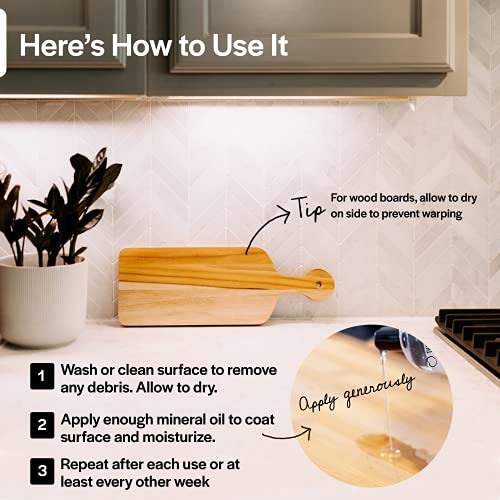 Thirteen Chefs Mineral Oil - 128oz Food Grade Conditioner for Wood Cutting Board, Countertop & Butcher Block, Lubricant for Knife or Meat Grinder - Safe USP Finish on Marble, Soapstone (Pack of 2) - size: 128 Fl Oz﻿ (Pack of 2)