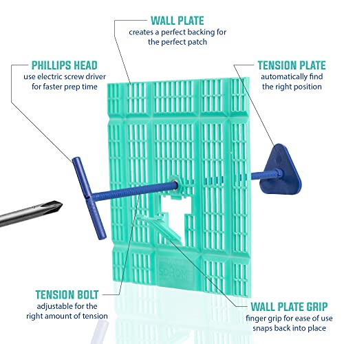 Wall Patch Repair Plate by SD Home, 1-Pack Drywall Backing Plates, 2-5” Hole Repair Patch, Easy & Quick DIY Patching