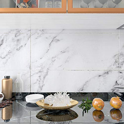 Decotalk 30"x200" Countertop Vinyl Wrap Marble Contact Paper White Counter Cover for Countertops Waterproof Matte Marbles Contact Paper for Counter Top Removable Marble Wallpaper Peel and Stick - size: 30" x 200"