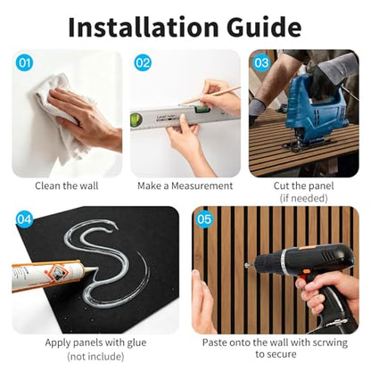 Art3d 47 x 23.6 Inch Acoustic Wood Slat Design Wall Panel, 4-Pack, Chestnut - color: Chestnut, size: 23.6" x 47"
