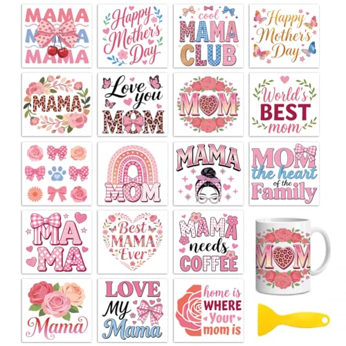 Peacoblue Mother's Day Text Rub On Transfers for Craft, Transfer Sticker - style: Mother's Day Text