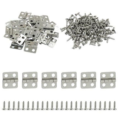 Mini Hinges 13 x 12mm, Silver, 24 Pcs - color: Silver, size: 13 x 12mm,24pcs