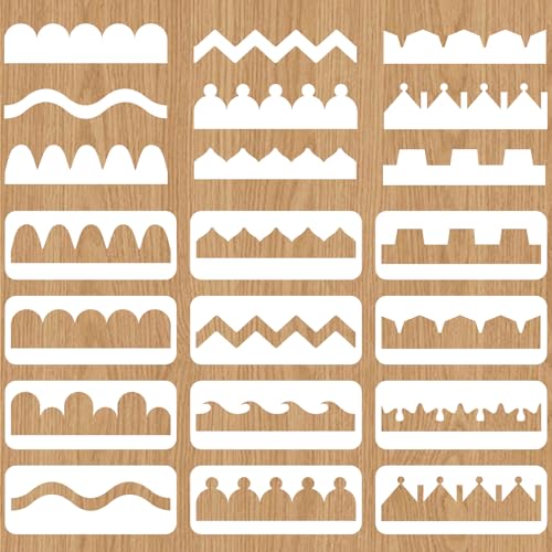 INFUNLY 12 Pcs Geometric Border and Lace Frame Stencils for DIY Decor
