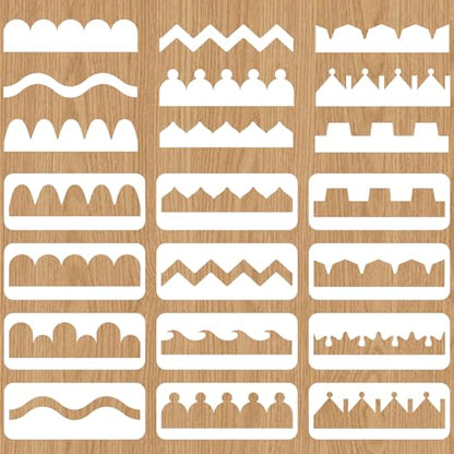 INFUNLY 12 Pcs Geometric Border and Lace Frame Stencils for DIY Decor