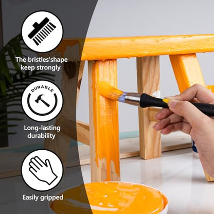 Mister Rui Round Trim Brush Set, 3 Pcs Paint Brushes for Trim, Tight Space - size: 3PCS, 0.6", 0.75", 1"