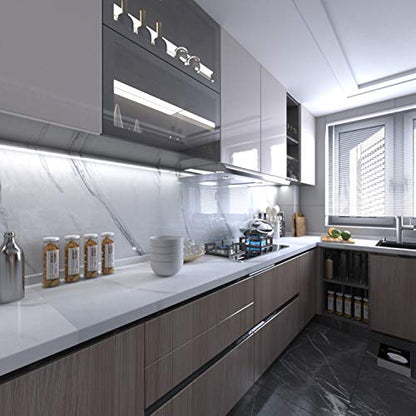 BAYYA Extra Wide Marble Granite Peel and Stick Wallpaper Ivory White - color: White, size: 31.5" x 157"