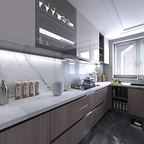 BAYYA White Marble Contact Paper for Countertops Peel and Stick Wallpaper - color: White, size: 15.8" x 197"