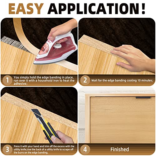 GSCIT Club Maple Edge Banding, 1 inch x 25ft roll of Veneer Edge Banding Preglued Flexible, Real Wood Tape Banding - color: Maple, size: 1"x 25ft