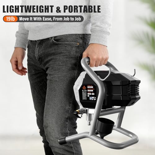 High-Pressure Electric Airless Paint Sprayer, Thinning-Free (Silver) - color: Silver