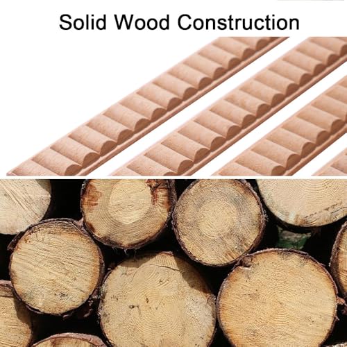 12 Pcs 3D Decorative Wood Trim Molding Wavy, DIY Wood Moldings for Home Wall Cabinet Shelf Window Door Decoration, Home Improvement (15 * 5mm) - size: 15*5mm/0.59*0.19in