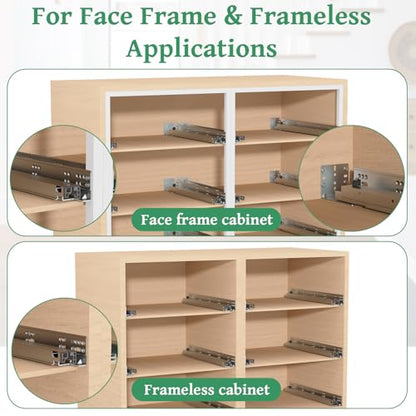 5Pair(10Pack) 21 Inch Undermount Drawer Slides with Rear Mount Bracket - size: 21 Inch