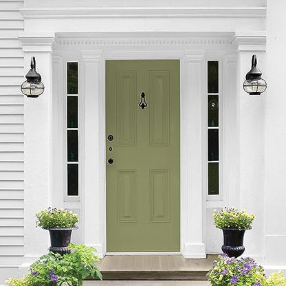 Glidden Total Exterior Paint & Primer All-in-One, Paid in Full/Green, Semi-Gloss, 1 Gallon - color: Paid in Full, size: 128 Fl Oz (Pack of 1)