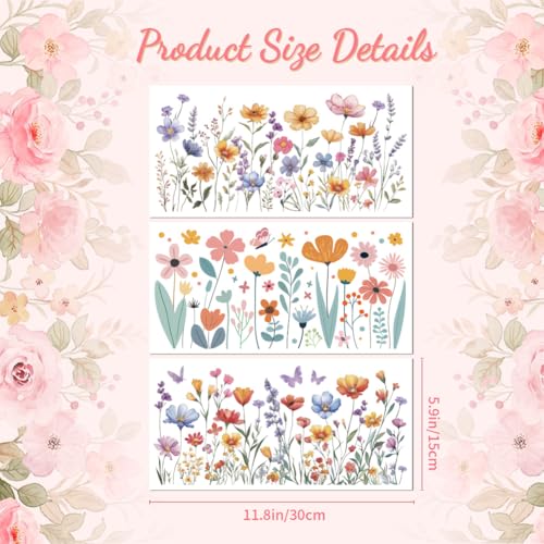 Peacoblue Wildflower Bushes Rub On Transfers for Furniture Craft 6"x12" - style: Wildflower Bushes