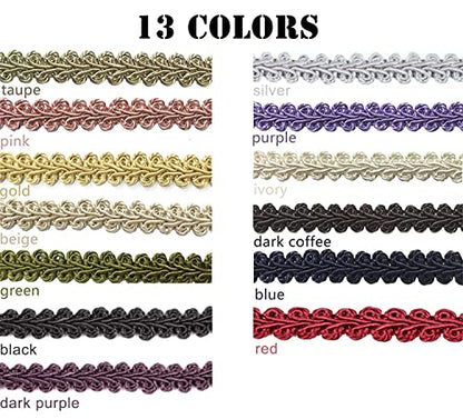 BEL AVENIR Braid Trim Pink 1/2 inch 13.6 Yards French Gimp Trim - color: Pink